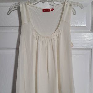 Cream sleeveless flowy dressy blouse